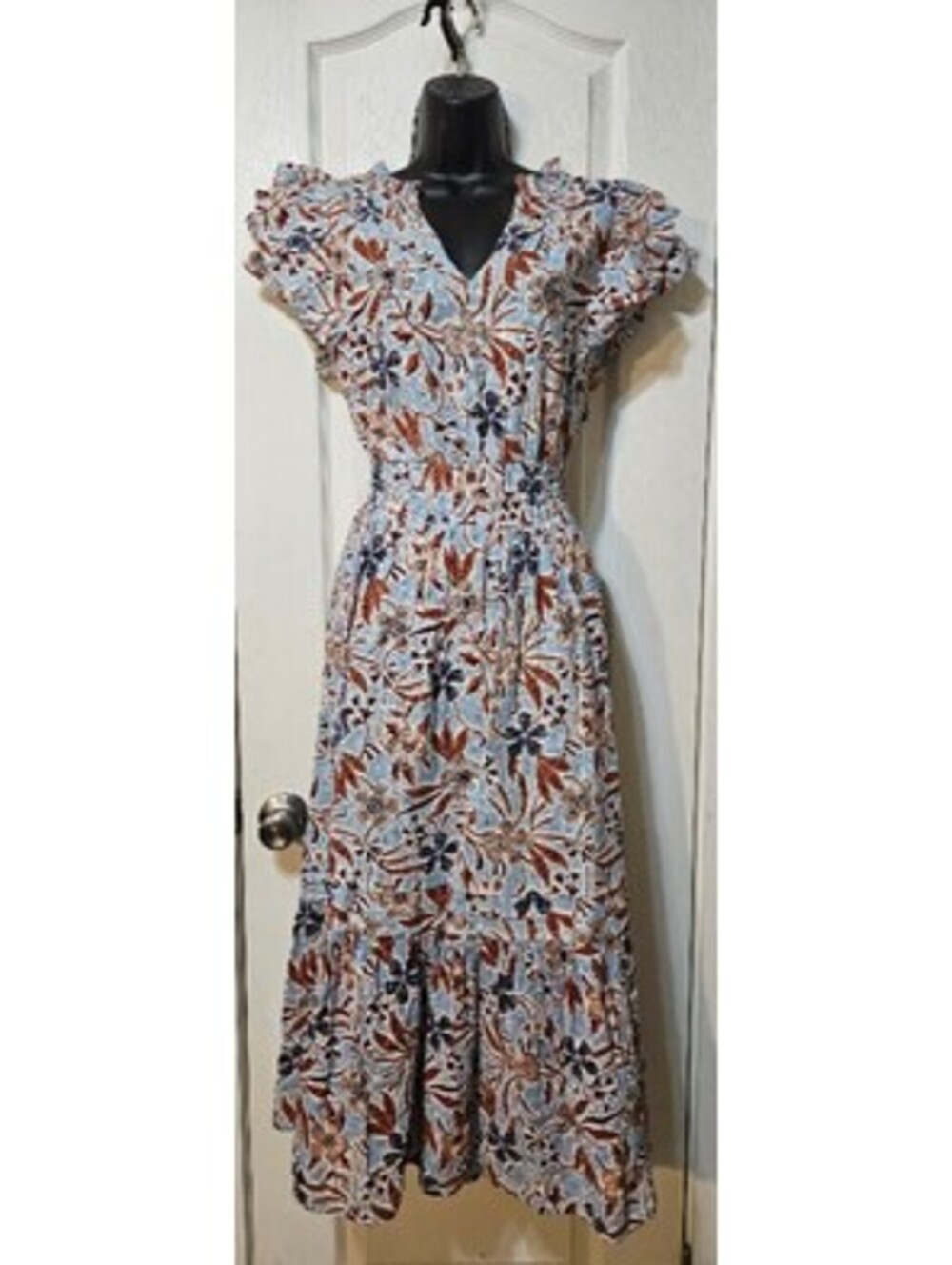 Sam Edelman Floral Midi Dress XL Solar Bloom
